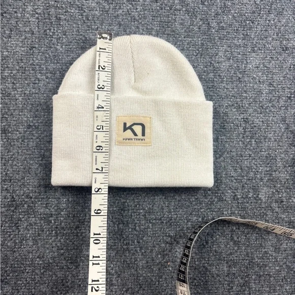 KARI TRAA Women’s Cream White Rothe Cuffed Beanie One Size Fits Most - Picture 6 of 7